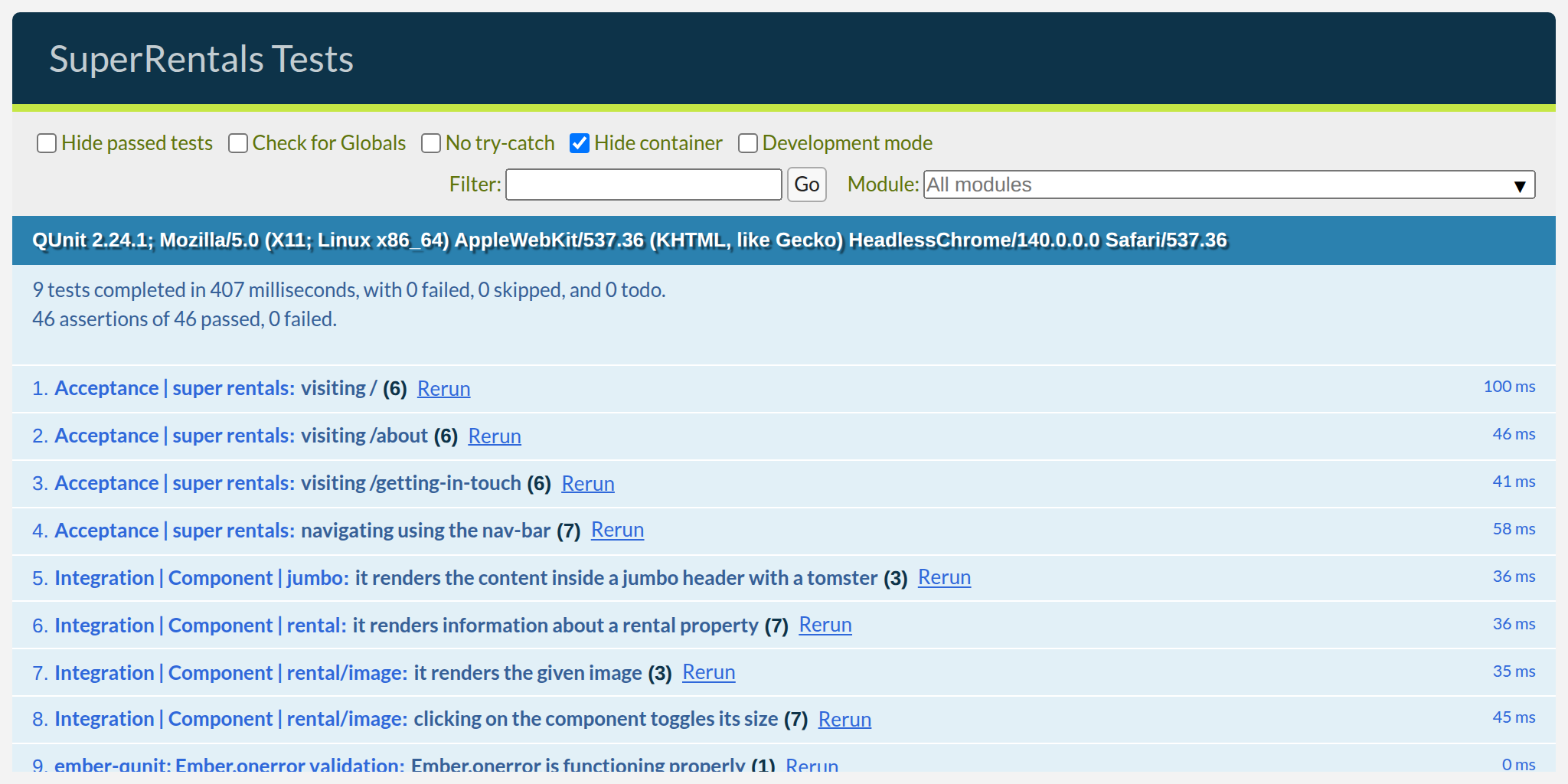 Tests still passing after the refactor